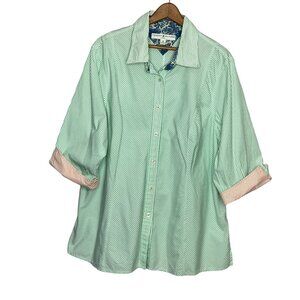 Vintage 00s Y2K Tommy Hilfiger Woman Size‎ 20 Striped Button Down Shirt Top Plus